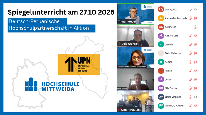 Bild Zoom-Sitzung mit Hochschule Mittweida und Universidad Privada del Norte